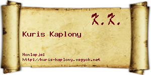 Kuris Kaplony névjegykártya